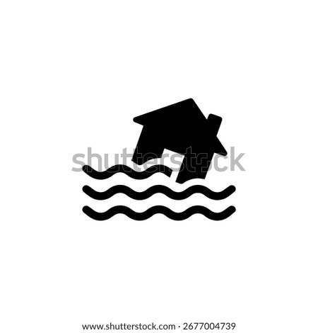 Flood icon silhouette vector flat illustration design.