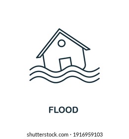 Flood icon. Simple element from global warming collection. Creative Flood icon for web design, templates, infographics and more