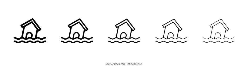 Flood icon Simple thin line flat symbol