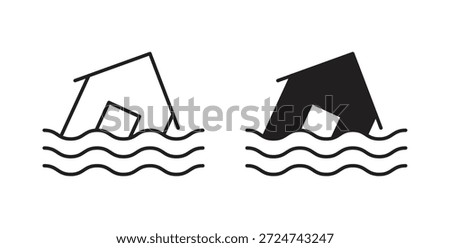 Flood icon simple vectors in black, suitable for projects
