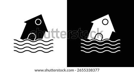 Flood icon symbol collection. Flat vector stock illustration.