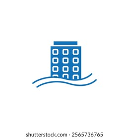 Flood icon Thin line illustration set