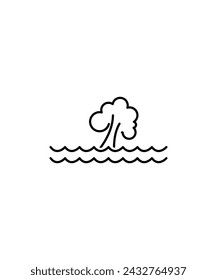 icono de inundación, icono de vector de mejor línea.