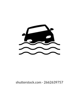 flood icon vector car drowns