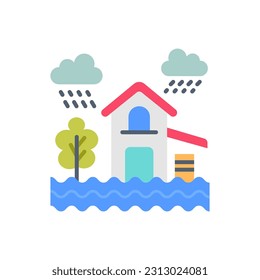 Icono de inundación en vector. Ilustración