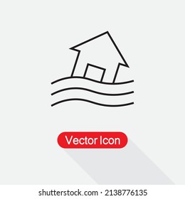 Ilustración Del Vector De Icono De Inundación Eps10