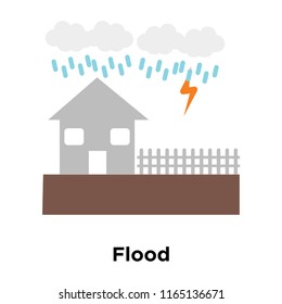 Flood icon vector isolated on white background, Flood transparent sign , disaster symbols