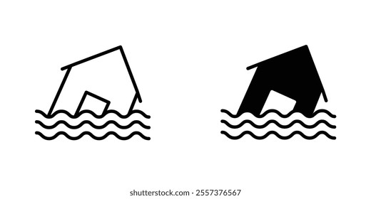 Flood Icon vector. liner and flat style icons set.