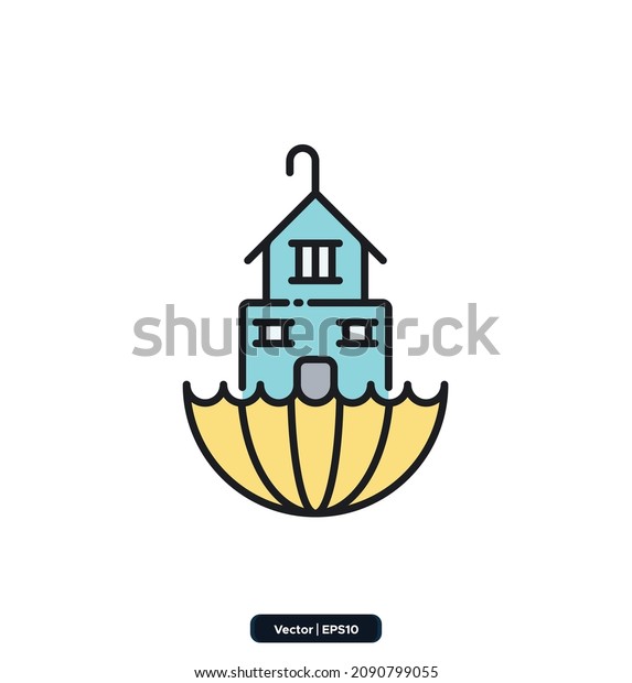 Flood Insurance insurance icon.\
Insurance Related Vector Icons. Contains such Icons as Car\
Protection, Health Insurance, Contract, life and property, and\
more. EPS10