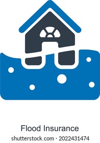 Flood Insurance Policy Icon Concept