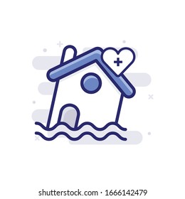 Flood Insurance Vector illustration. insurance icon isolated on white background.