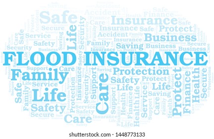 Flood Insurance word cloud vector made with text only