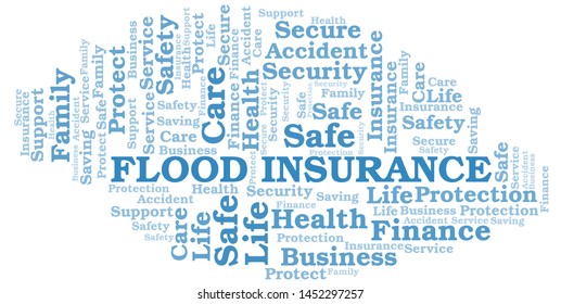 Flood Insurance word cloud vector made with text only