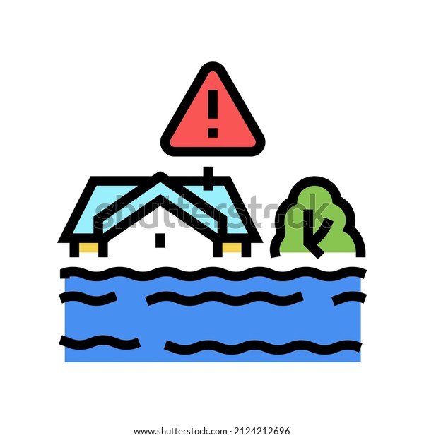 flood land color icon vector. flood land\
sign. isolated symbol\
illustration