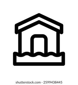 flood line icon. Clean and minimalist vector icon for websites, mobile apps, presentations, and logos. Fully scalable and customizable for any project.