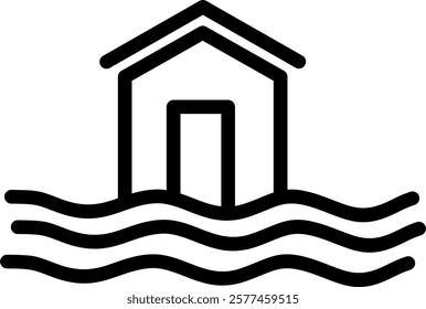 Flood line icon single high quality