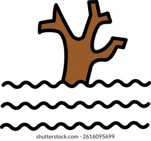Flood Line Vector Icon Design