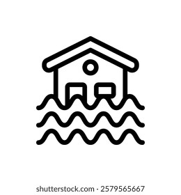 Flood Outline Icon. Flood Icon