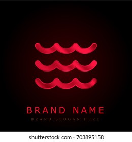 Flood red chromium metallic logo