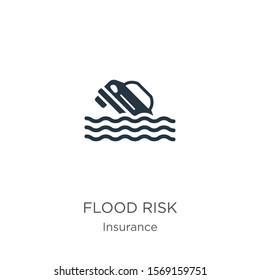 Flood risk icon vector. Trendy flat flood risk icon from insurance collection isolated on white background. Vector illustration can be used for web and mobile graphic design, logo, eps10