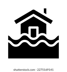flood solid icon illustration vector graphic