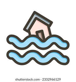 Flood Symbol Thick Line Filled Colors For Personal And Commercial Use.
