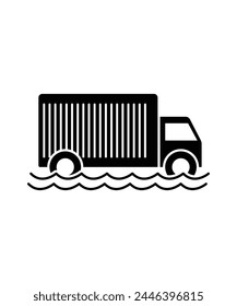 flood with truck icon, vector best flat icon.