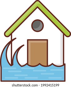 flood vector flat colour icon