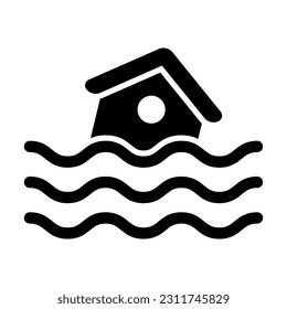 Flood Vector Glyph Icon For Personal And Commercial Use.
