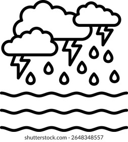 Flood vector icon. Can be used for printing, mobile and web applications.