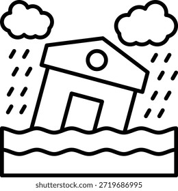 Icono de Vector de inundación. Se puede utilizar para aplicaciones de impresión, móviles y de Web.