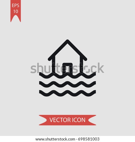 Flood vector icon, illustration symbol