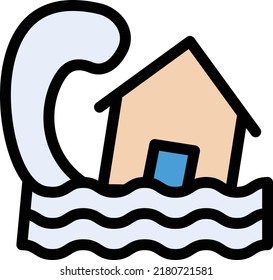 Ilustración del vector de inundación en un fondo transparente.Símbolos de calidad premium.Icono del vector de trazo para el diseño de concepto y gráfico.