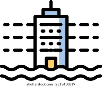 flood Vector illustration on a transparent background. Premium quality symmbols. Line Color vector icons for concept and graphic design.