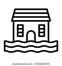 Flood Vector Line Icon Design
