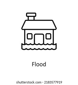 Flood vector Outline Icon Design illustration on White background. EPS 10 File 