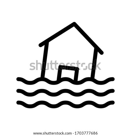 flood vector thin line icon 