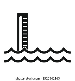 Flood water icon. Simple illustration of flood water vector icon for web design isolated on white background
