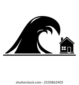 Hochwasserwellen-Symbol, Vektorgrafik
