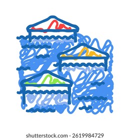Overstroming Weer Natuurverschijnselen Doodle Icoon Sketch Vector. Overstroming Weer Natuurverschijnselen Teken. Geïsoleerde Symbool Illustratie