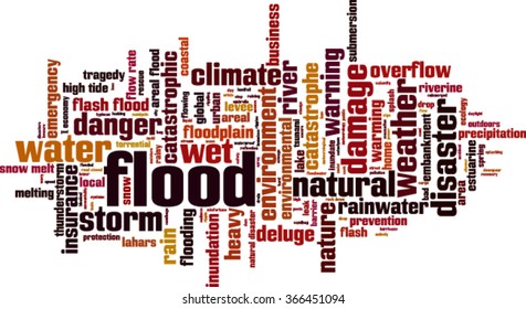 Flood word cloud concept. Vector illustration