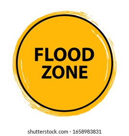 Flood Zone Sign On White Background