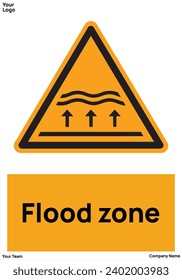 Flood zone signs symbol standard iso 7010