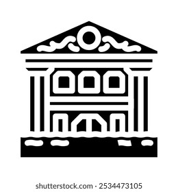 Edificio inundado Glifo de desastre Icono Vector. Edificio inundado Signo de desastre. Ilustración de símbolo aislado
