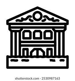 flooded building disaster line icon vector. flooded building disaster sign. isolated contour symbol black illustration