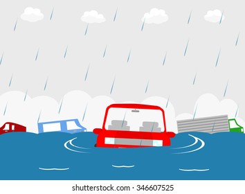 Flooded car