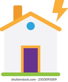 Flooded House Home Icon Vector Flat Illustration