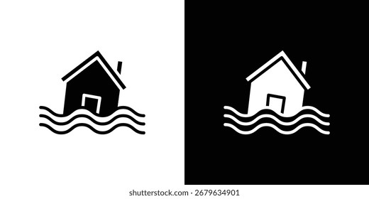 Symbol-Logo des Fluthauses. einfache grafische Symbole