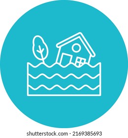 Flooded House vector icon. Can be used for printing, mobile and web applications.