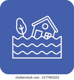 Flooded House vector icon. Can be used for printing, mobile and web applications.